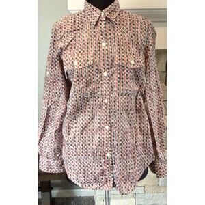 Lauren Ralph Lauren Womens Shirt Sz S Vtg Long Sleeve Button Red Blue Western